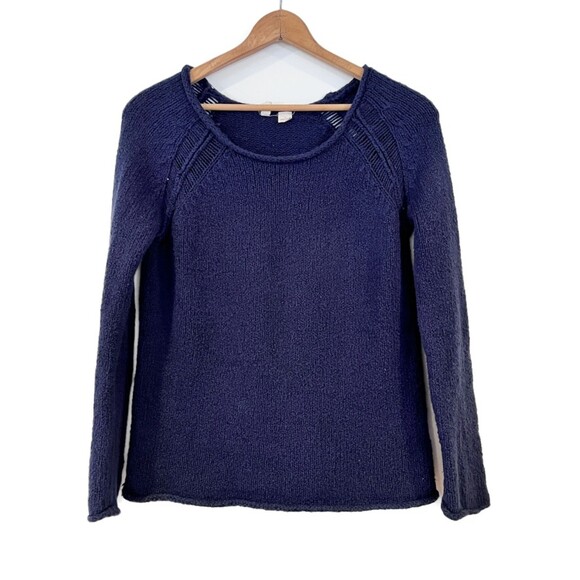Moth Anthropologie Blue Sweater Small Cotton Roll Neck Pullover - Picture 1 of 10